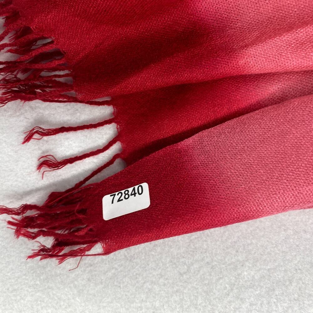 Scarf Womens Ombre Tie Dyed Striped Shawl Wrap Rectangle Fringed Red 28" x 68" - Picture 11 of 11